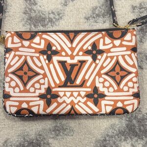 Louis Vuitton Brown and White Patterned Clutch